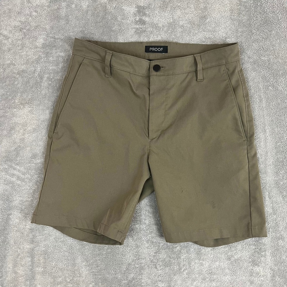 Proof Nomad Shorts Mens 31 Dark Khaki Performance Travel Technical